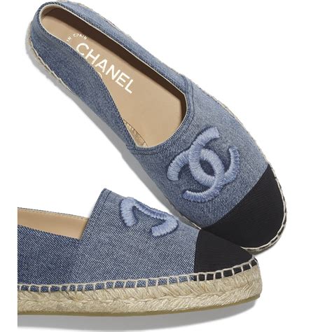 chanel espadrilles denim|Chanel espadrilles black and white.